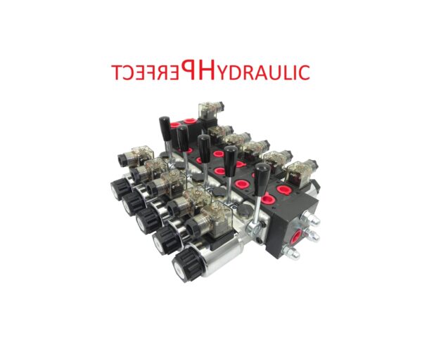 Handsteuerventil Handhebelventil 40L 24V 4fach elektrisch oder Hebel PSRMWE 5