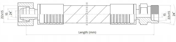 Hydraulic hose DN/NW 12 2SN 15L DKOL-CEL M22 metric from 150mm to 10000mm - Image 2