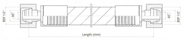 Hydraulic hose DN/NW 12 2SN DKR-DKR BSP 1/2'' inch from 150mm to 10000mm - Image 2