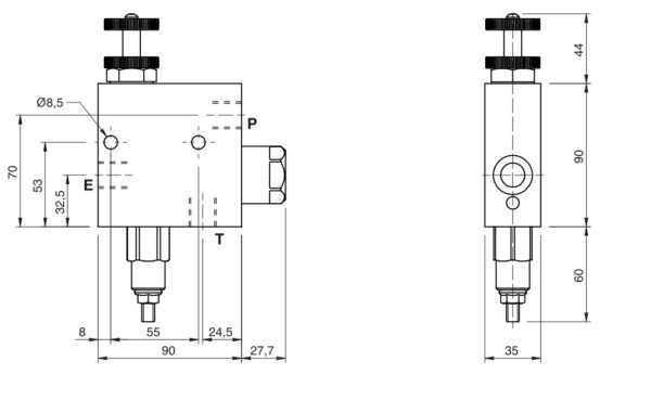 Hydraulic flow control valve RFP3 VMP 1/2″ FCVC-3-M-ET-RVD-1/2 - Image 3