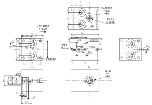 Cetop 3 NG 06 Grundplatte 1Sektion- Anschlussplatte mit DBV 1 fach für Hydraulik PTB – Bild 3