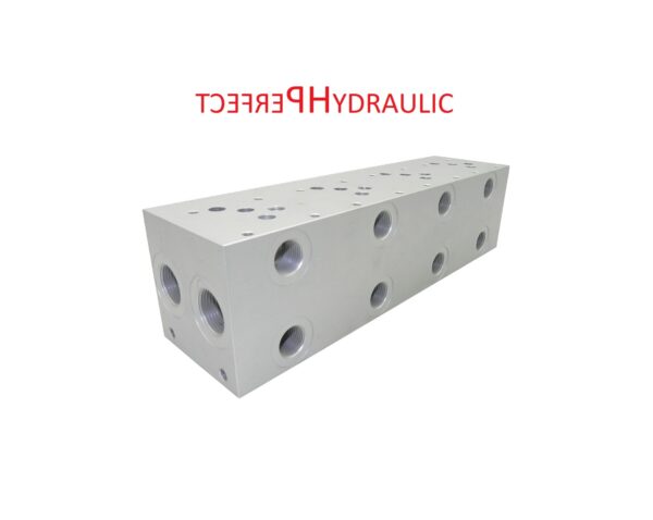 Cetop 5 NG 10 Grundplatte 4 Sektionen Anschlussplatte mit DBV 4 fach Hydraulik