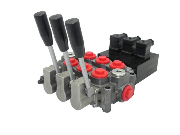 Hydraulikventil elektrisch Hebel Q45 60L 3 fach für Doppelwirkende zylinder – Bild 4