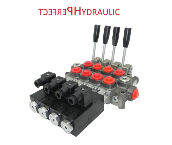 Hydraulic valve hydraulic distributor electric + lever 4 sections Q45 60L