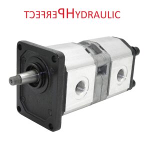 Double tandem hydraulic gear pump from 4 to 25 ccm shaft 1:8 threads BSP