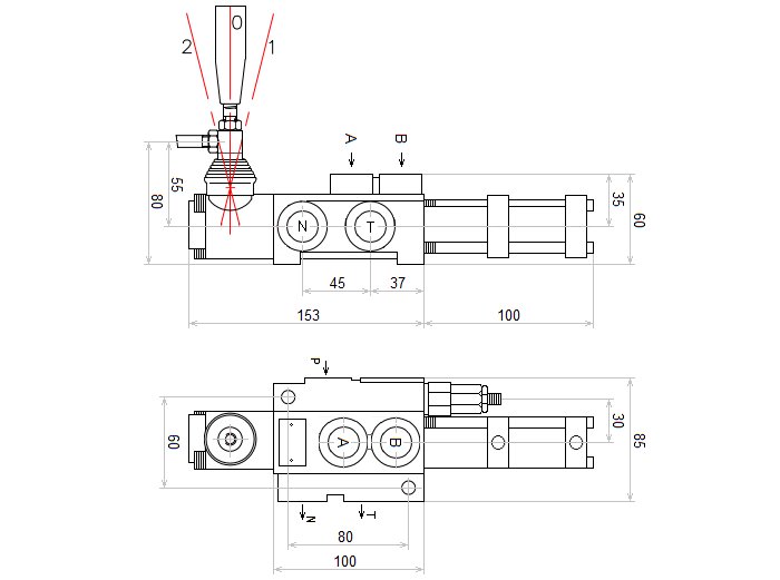 1 section 40L pneumatically controlled hydraulic distributor - Image 3